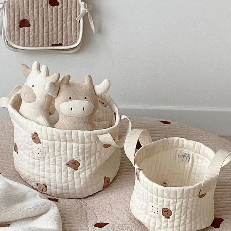 Baby Clothing Organizer - Cute Bear Embroidery Diaper Bag Nappy